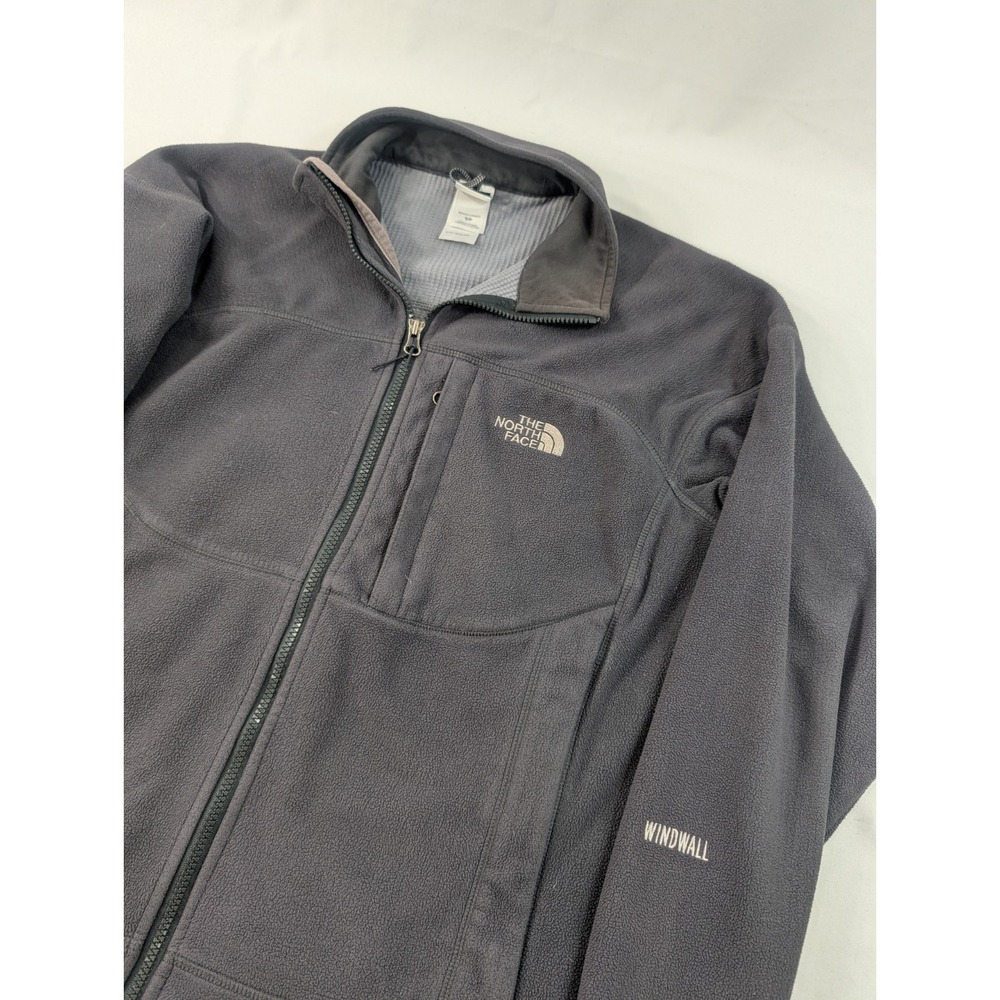 The North Face Jacket Mens Small Gray WindWall Fleece Full Zip Outdoor Hiking
